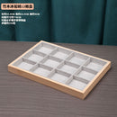 Ice Velvet gray solid wood bamboo wood jewelry plate ring earrings necklace pendant bracelet watch jewelry tray