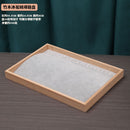 Ice Velvet gray solid wood bamboo wood jewelry plate ring earrings necklace pendant bracelet watch jewelry tray